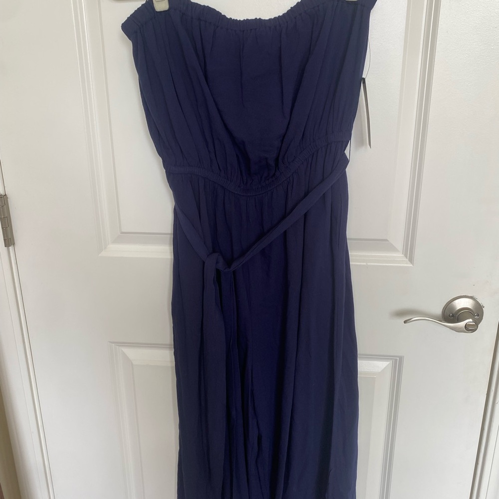 NWT- Lulu's Midnight Blue Strapless Jumpsuit